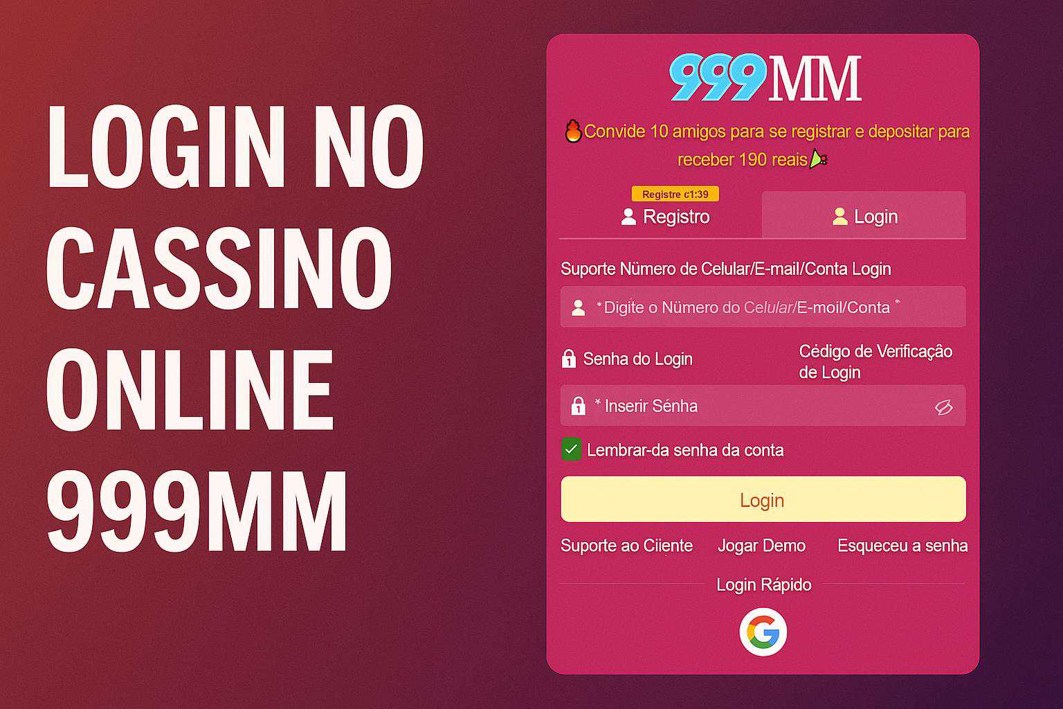 Login no Cassino 999MM